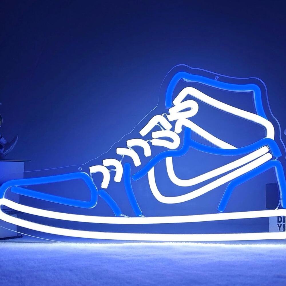 NIKE Jordans 1 Neon Sign Blue Night Light Room Wall Decoration